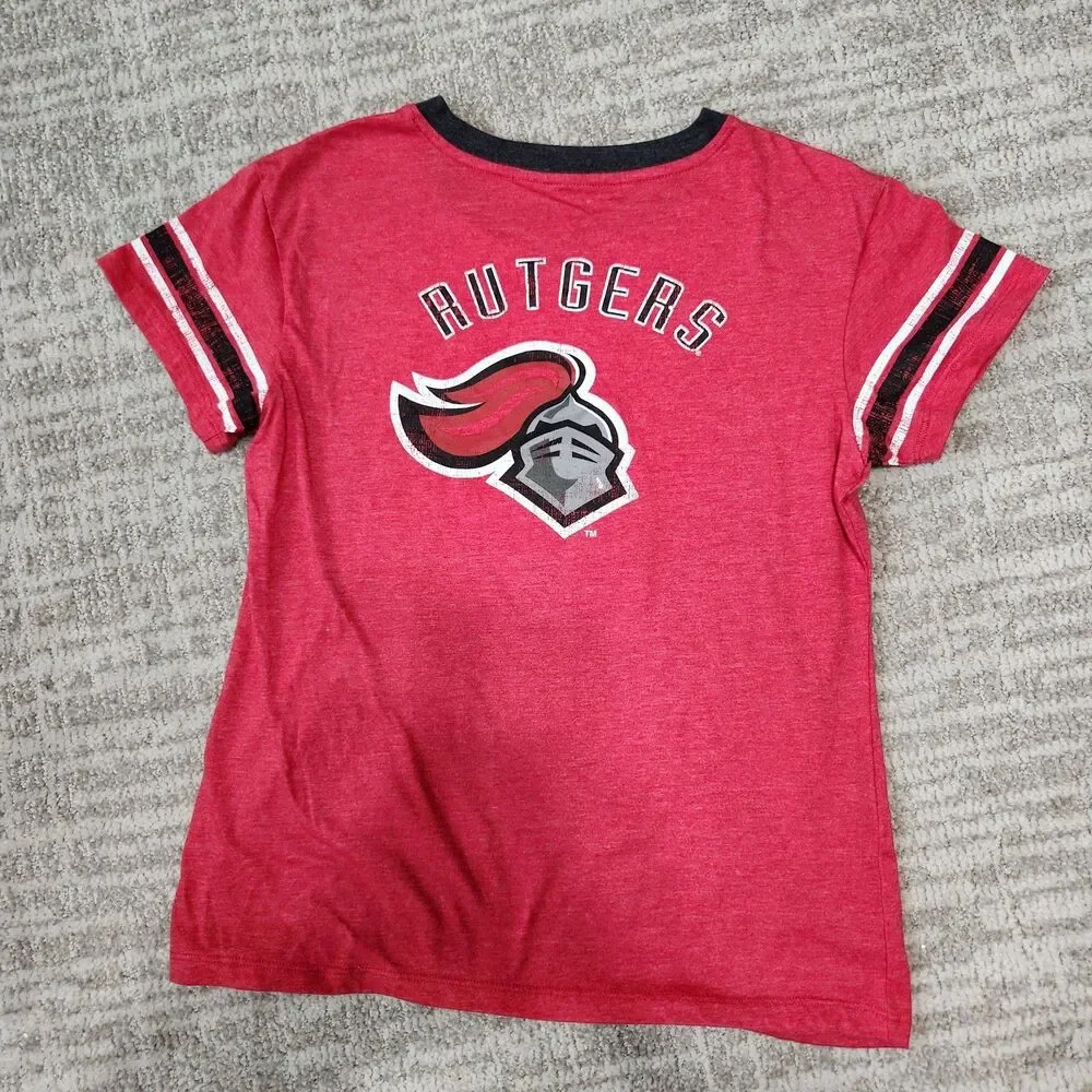 Rutgers Girls Youth Scarlet Knights Short Sleeve Shirt Top Size L